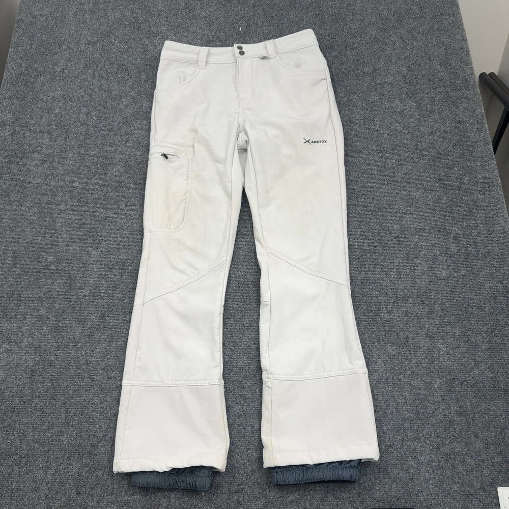Arctix Snow Pants Womens S White Polyester Spandex Cargo Ski Winter Outdoor